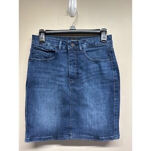 EXPRESS High Rise‎ Stretch Denim Perfect Blue Jean Skirt Size 4
